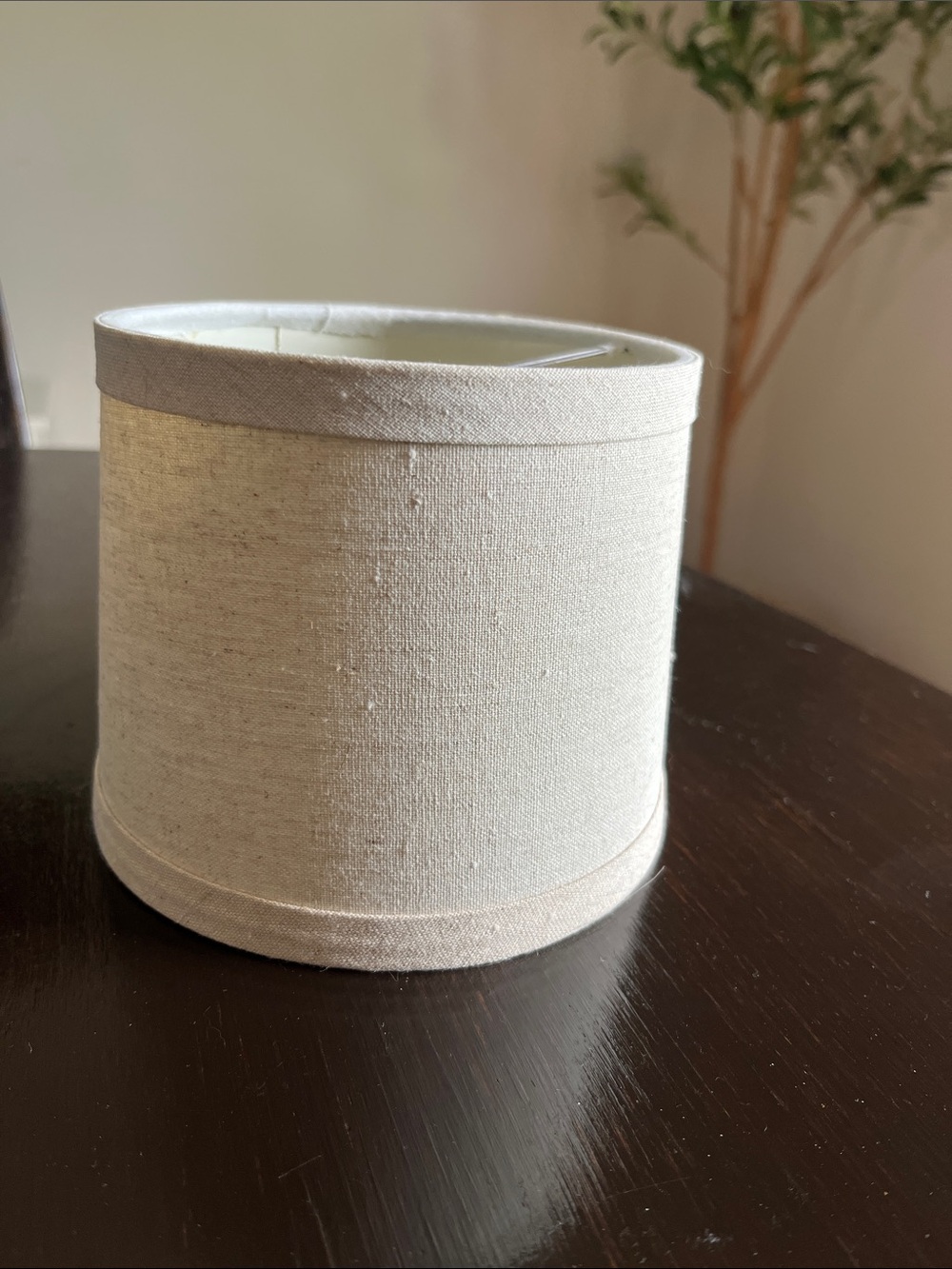 Neutral Cream Linen Drum Lamp Shade - Home Accents